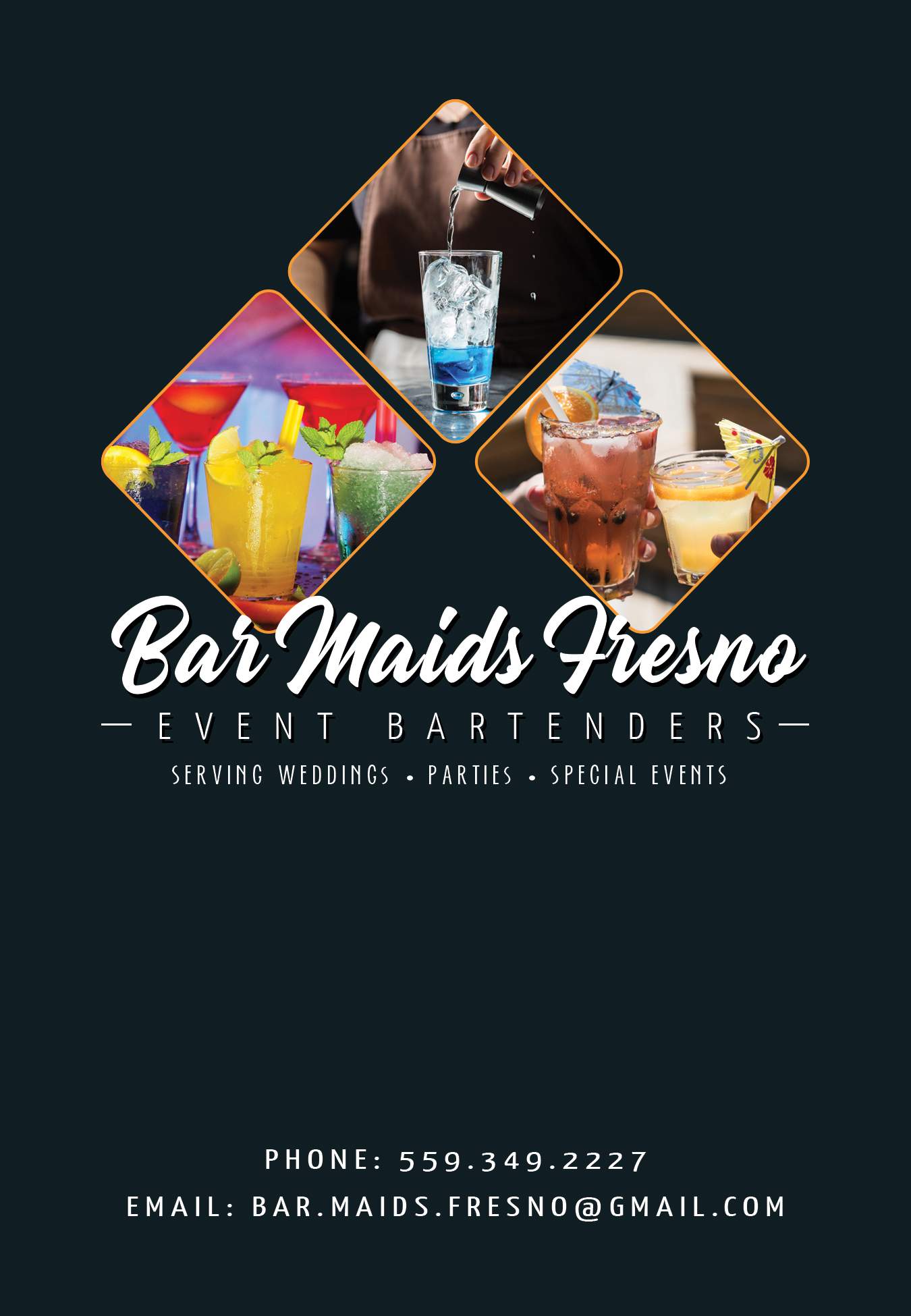 Business Flyer/Ad for Bar Maids Fresno